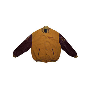 Vintage Men's Webjacket.com Custom Yellow Gold & Marron Varsity Jacket 3XL